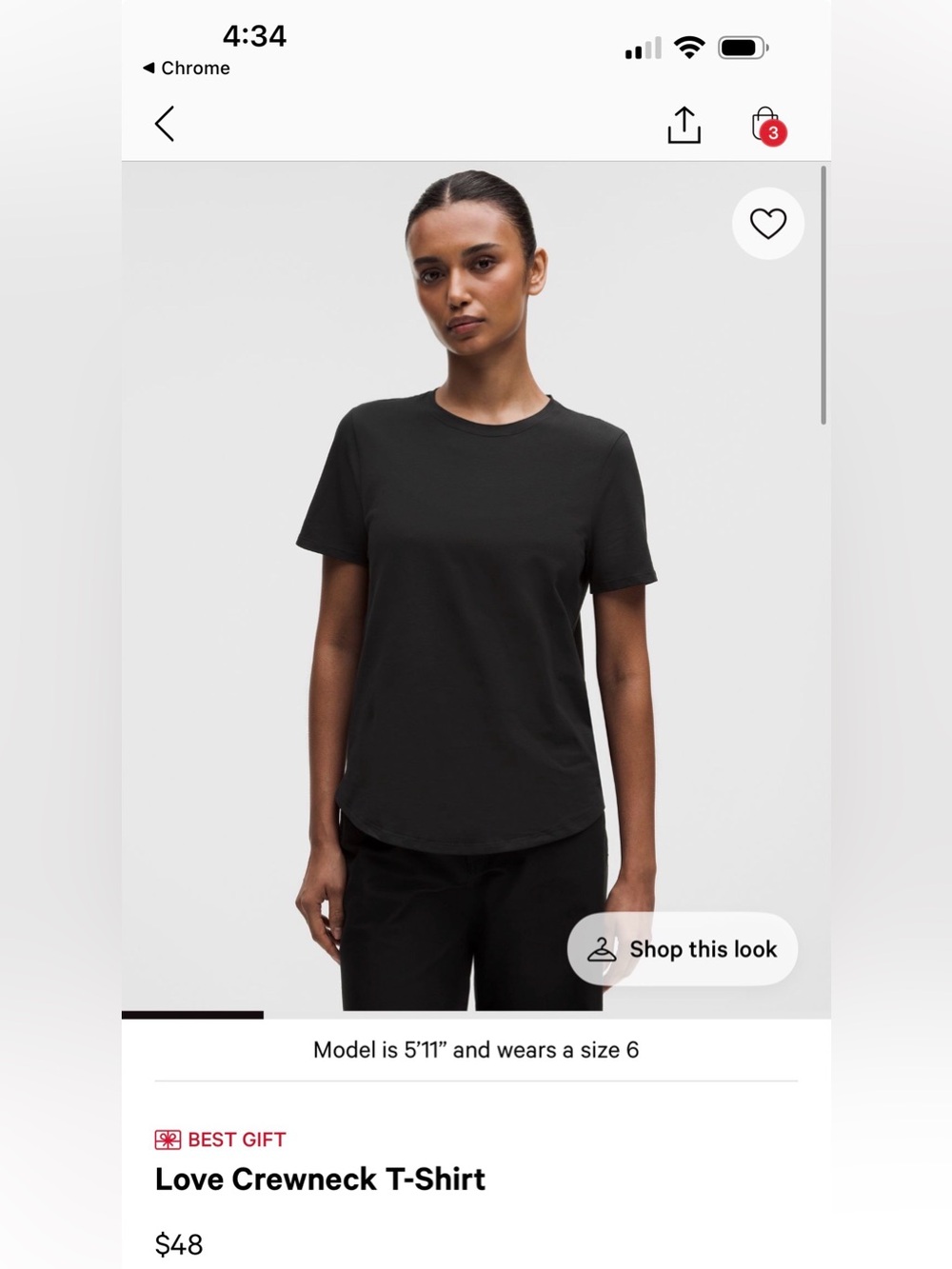 NEW LULULEMON LOVE CREW TSHIRT *BLACK
